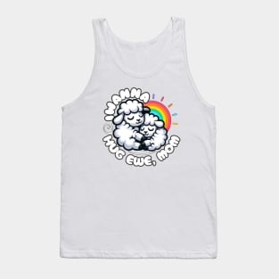 Cute Sheep Puns I Wanna Hug Ewe Mom Tank Top